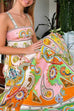 Meridress Bow Back Unique Print Swing Maxi Cami Sundress