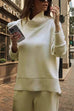 Meridress High Neck Side Zipper Up Sweatshirt and Wide Leg Pants Set