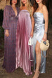 Meridress Strapless Tube Gradient Ombre Satin Maxi Party Dress