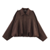 Meridress Lapel Zip Up Trendy Bomber Jacket