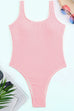 Meridress Low Back High Cut Crinkle One Piece Swimsuit