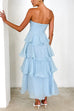 Meridress Strapless Ruffle Layered Maxi Dress