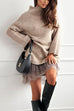 Drop Shoulder Long Sleeves Slouchy Sweater