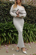 Meridress One Shoulder Long Sleeves Bodycon Maxi Sweater Dress