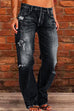 Meridress Casual One Button Ripped Jeans with Pockets