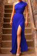 Meridress Cold Shoulder Waisted High Split Party Dress