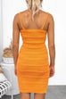 Meridress Strappy V Neck Cable Knit Bodycon Mini Dress