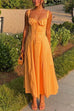 Meridress Drawstring Neck Slit Bustier Midi Cami Dress