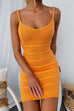 Meridress Strappy V Neck Cable Knit Bodycon Mini Dress