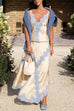 Meridress High Rise Color Block Lace Trim Satin Maxi Skirt