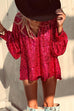 Meridress Sequin V Neck Lantern Long Sleeves Top and Shorts Set