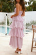 Meridress Strapless Ruffle Layered Maxi Dress