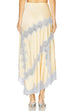 Meridress High Rise Color Block Lace Trim Satin Maxi Skirt