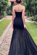 Meridress Strapless Mesh Splice Bodycon Maxi Dress