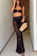 Meridress Floral Lace Hollow Out Maxi Skirt