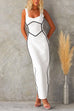 Meridress Backless Color Block Knit Sleeveless Maxi Dress