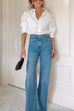 Meridress Lapel Long Sleeves Button Up Blouse Shirt
