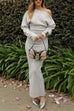 Meridress One Shoulder Long Sleeves Bodycon Maxi Sweater Dress