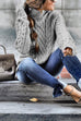 Meridress Mockneck Solid Cable Knit Pullover Sweater