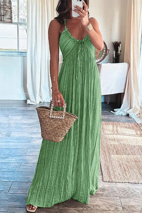 Meridress Halter Backless Tie Knot Printed Maxi Vacation Dress