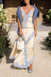 Meridress Adjustable Strap V Neck Lace Trim Satin Top
