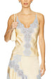 Meridress Adjustable Strap V Neck Lace Trim Satin Top