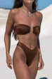 Meridress Strapless Bandeau Top High Cut Bikini Set