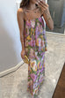 Meridress Blooming Floral Print Cami Top and High Waist Maxi Skirt Set