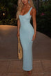 Meridress U Neck Sleeveless Sequin Bodycon Maxi Dress