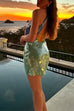 Meridress Halter Cut Out Open Back Sequin Mini Dress