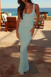 Meridress U Neck Sleeveless Sequin Bodycon Maxi Dress