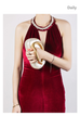 Meridress Trendy Chain Metal Handle Evening Handbag