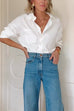 Meridress Lapel Long Sleeves Button Up Blouse Shirt