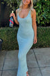 Meridress U Neck Sleeveless Sequin Bodycon Maxi Dress