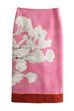 Meridress High Rise Color Block Floral Print Pencil Midi Skirt