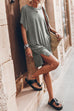 Meridress Side Split Batwing Sleeves Shift T-shirt Dress