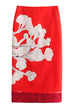 Meridress High Rise Color Block Floral Print Pencil Midi Skirt