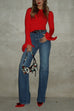 Meridress Mid Rise Pocketed Straight Leg Denim Pants