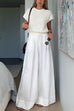 Meridress Casual Pocketed Cotton Linen Wide Leg Palazzo Pants