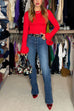 Meridress Mid Rise Pocketed Straight Leg Denim Pants
