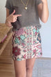 High Waist Floral Print Mini Skirt