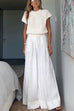 Meridress Casual Pocketed Cotton Linen Wide Leg Palazzo Pants