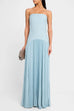 Meridress Strapless Tube Patchwork Pleated Maxi Dress