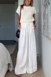 Meridress Casual Pocketed Cotton Linen Wide Leg Palazzo Pants