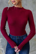 Meridress Long Sleeves Slim Fit Basic Ribbed Knit Top