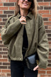 Meridress Lapel Zip Up Trendy Bomber Jacket
