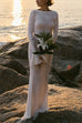 Meridress Bell Long Sleeves Backless Lace-up Shell Print Maxi Dress