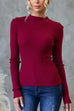 Meridress Long Sleeves Slim Fit Basic Ribbed Knit Top