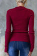 Meridress Long Sleeves Solid Ribbed Knit Top