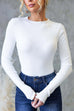Meridress Long Sleeves Slim Fit Basic Ribbed Knit Top
